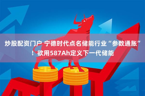 炒股配资门户 宁德时代点名储能行业“参数通胀”！欲用587Ah定义下一代储能